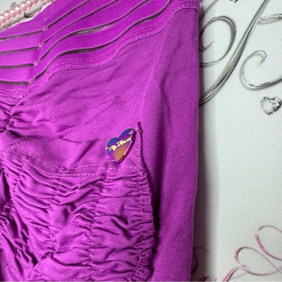 Cute booty lounge leggings pockets on back purple heart holographic logo scrunch - Picture 10 of 11